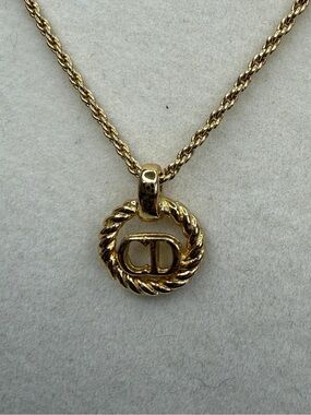 Christian Dior “CD  rope charm with rope chain Necklace